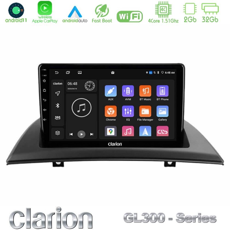 Clarion GL300 Series 4Core Android11 2+32GB BMW E83 Navigation Multimedia Tablet 9