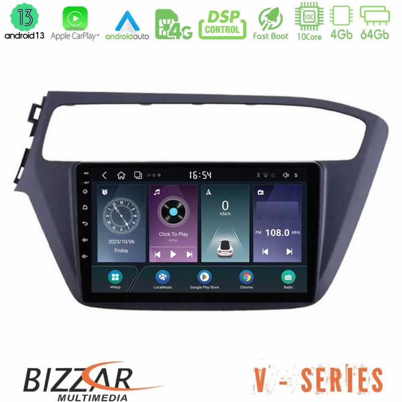 Bizzar V Series Hyundai i20 2018-2020 10core Android13 4+64GB Navigation Multimedia Tablet 9