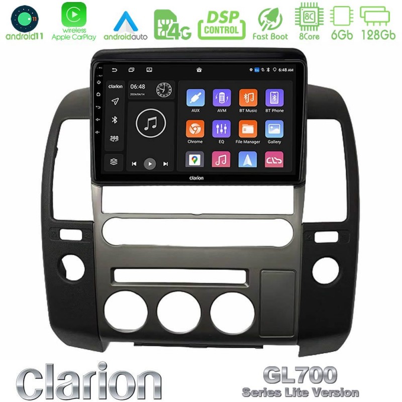 Clarion GL700 Lite Series 8Core Android11 6+128GB  Nissan Navara D40 2006-2012 (με εργ.οθόνη) Navigation Multimedia Tablet 9