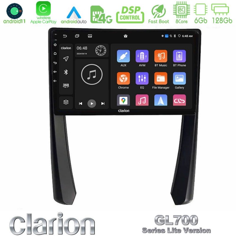 Clarion GL700 Lite Series 8Core Android11 6+128GB Porsche 911/Cayman/Boxster Navigation Multimedia Tablet 9