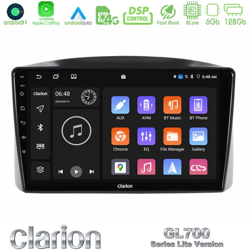 Clarion GL700 Lite Series Jeep Grand Cherokee 2005-2007 8Core Android11 6+128GB Navigation Multimedia Tablet 10″ Με Carplay & Android Auto Με Carplay & Android Auto