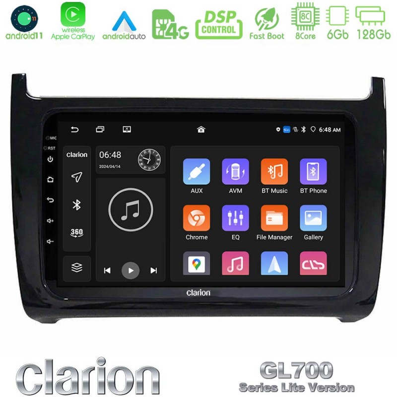 Clarion GL700 Lite Series 8Core Android11 6+128GB Vw Polo Navigation Multimedia Tablet 9