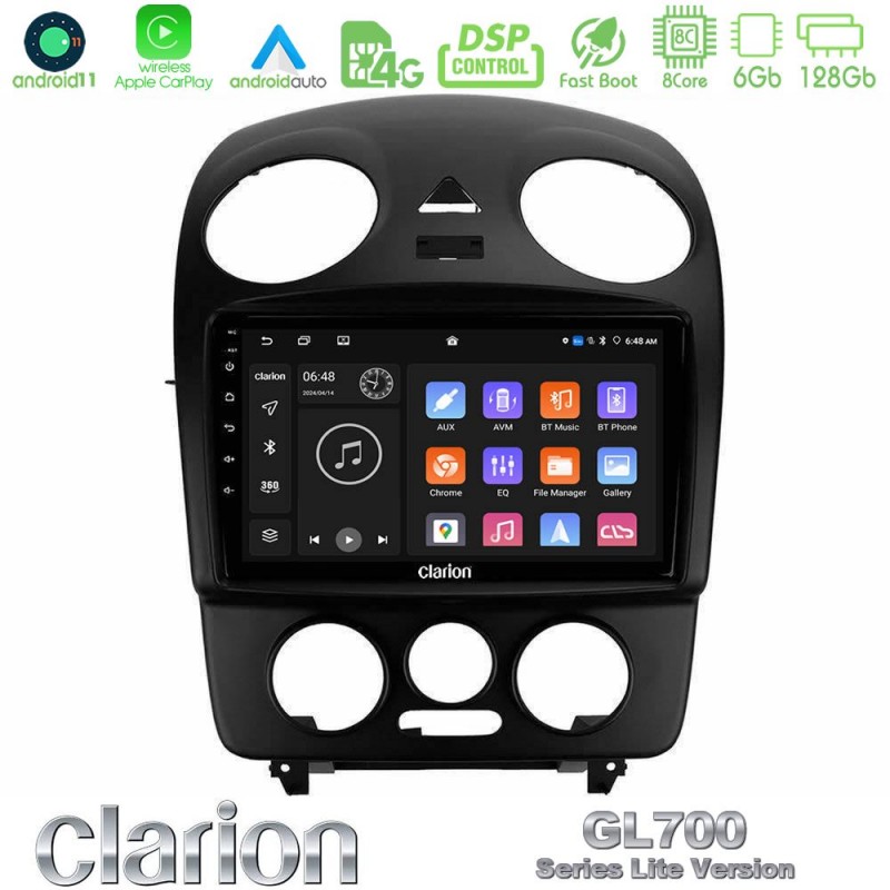 Clarion GL700 Lite Series 8Core Android11 6+128GB VW Beetle Navigation Multimedia Tablet 9