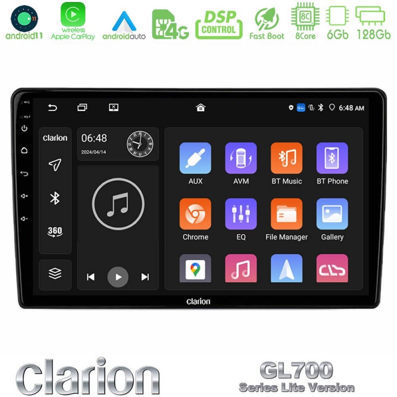 Clarion GL700 Lite Series 8Core Android11 6+128GB VW Group Navigation Multimedia Tablet 10