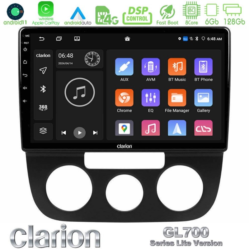 Clarion GL700 Lite Series 8Core Android11 6+128GB VW Jetta Navigation Multimedia Tablet 10