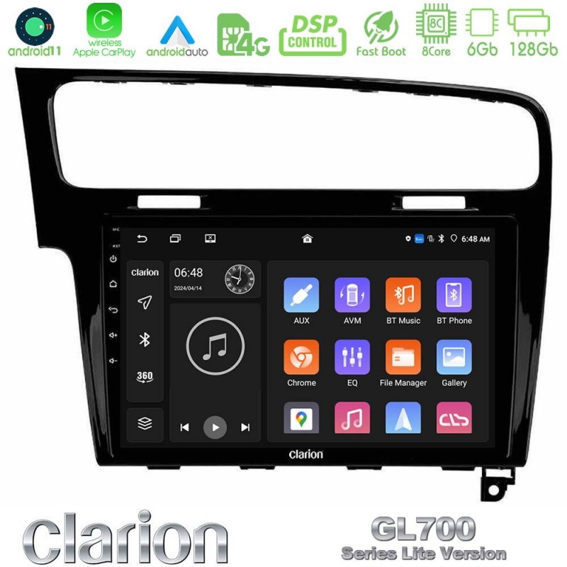 Clarion GL700 Lite Series 8Core Android11 6+128GB VW GOLF 7 Navigation Multimedia Tablet 10