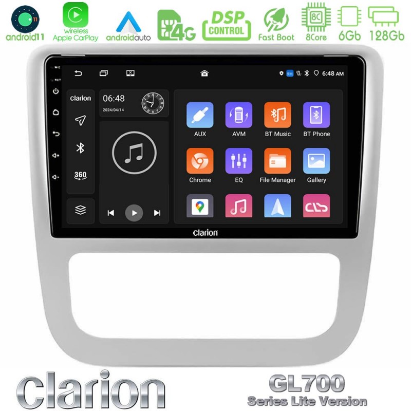 Clarion GL700 Lite Series 8Core Android11 6+128GB VW Scirocco 2008-2014 Navigation Multimedia Tablet 9