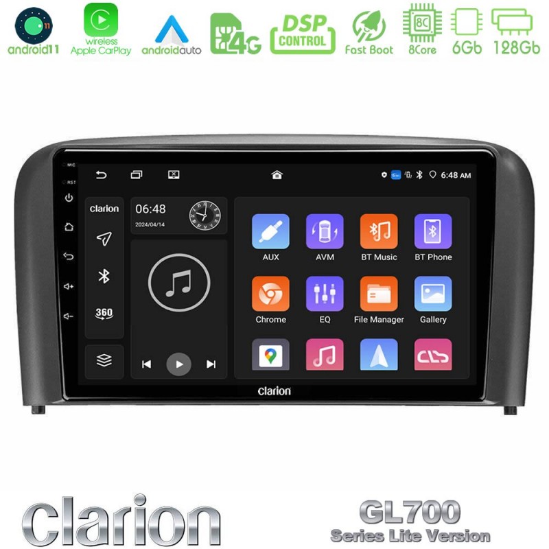 Clarion GL700 Lite Series 8Core Android11 6+128GB Volvo S80 1998-2006 Navigation Multimedia Tablet 9