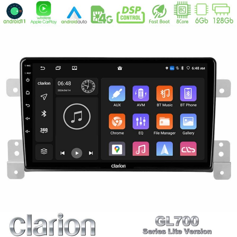 Clarion GL700 Lite Series 8Core Android11 6+128GB Suzuki Grand Vitara Navigation Multimedia Tablet 9