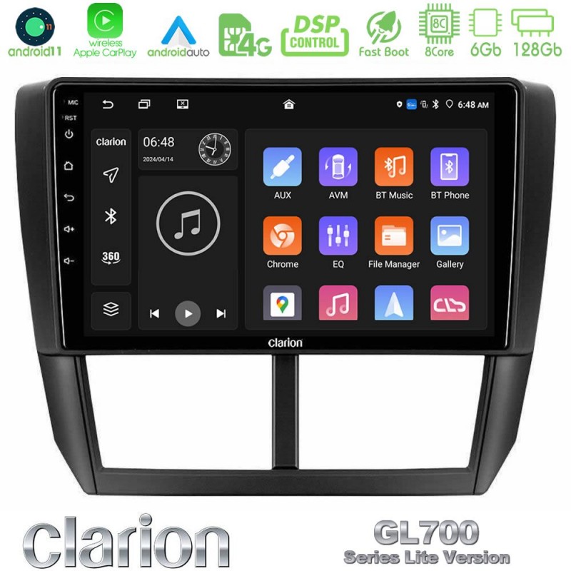 Clarion GL700 Lite Series 8Core Android11 6+128GB Subaru Forester Navigation Multimedia Tablet 9