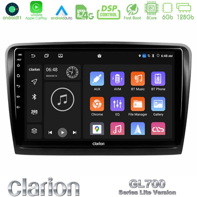 Clarion GL700 Lite Series 8Core Android11 6+128GB Skoda Superb 2008-2015 Navigation Multimedia Tablet 9