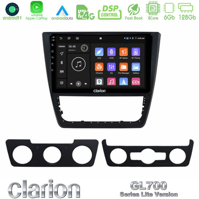 Clarion GL700 Lite Series 8Core Android11 6+128GB Skoda Yeti 2009-&gt; Navigation Multimedia Tablet 10