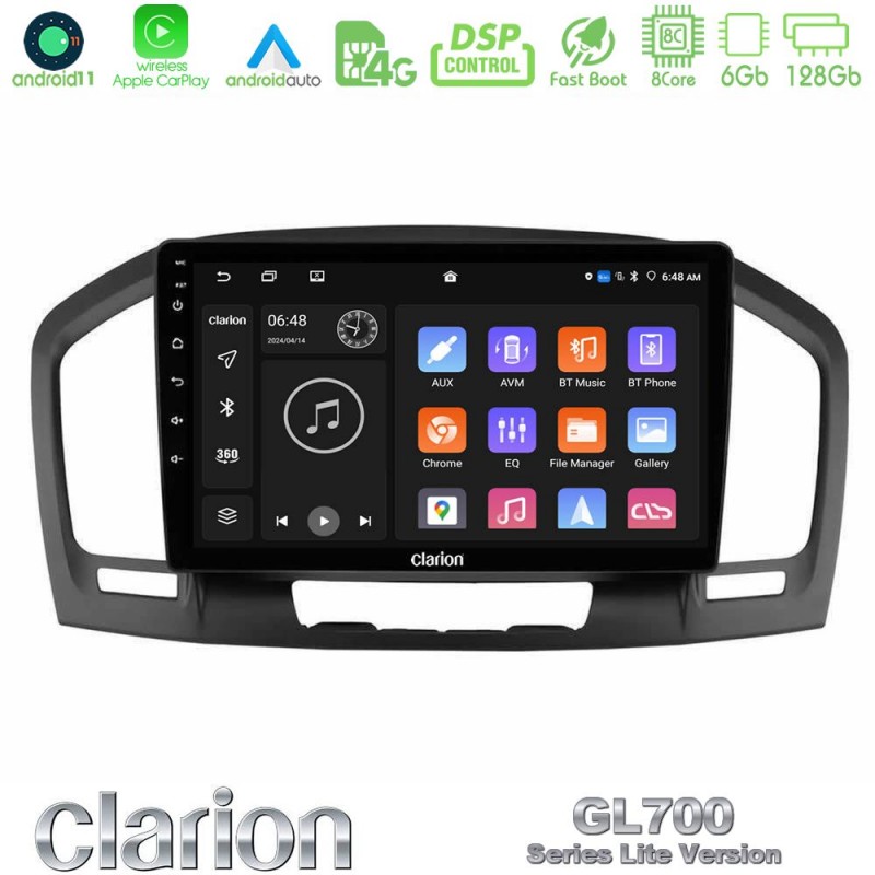 Clarion GL700 Lite Series 8Core Android11 6+128GB Opel Insignia 2008-2013 Navigation Multimedia Tablet 9