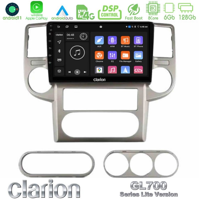 Clarion GL700 Lite Series 8Core Android11 6+128GB Nissan X-Trail 2003-2007 Navigation Multimedia Tablet 10