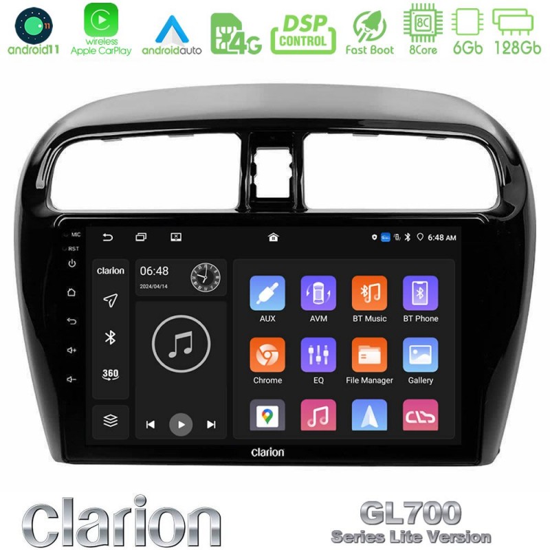 Clarion GL700 Lite Series 8Core Android11 6+128GB Mitsubishi Space Star 2013-2016 Navigation Multimedia Tablet 9