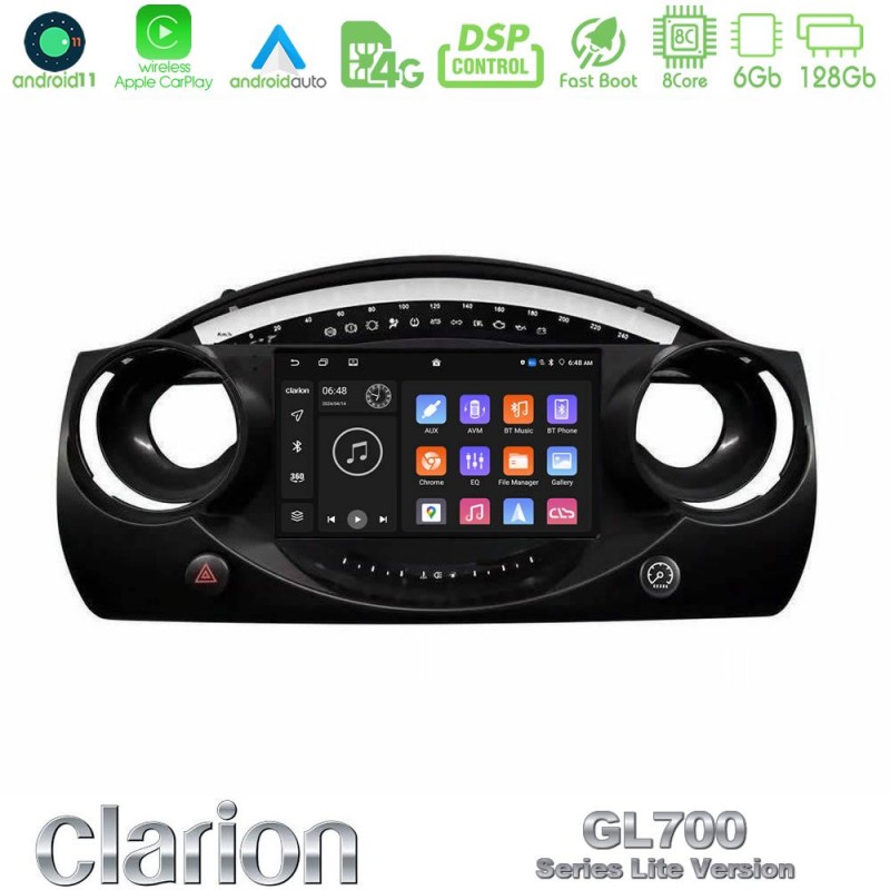 Clarion GL700 Lite Series 8Core Android11 6+128GB Mini Cooper R50 Navigation Multimedia Tablet 9