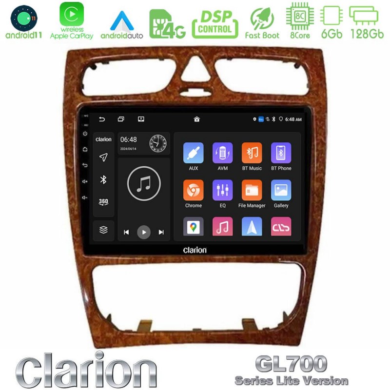 Clarion GL700 Lite Series 8Core Android11 6+128GB Mercedes C Class (W203) Navigation Multimedia Tablet 9