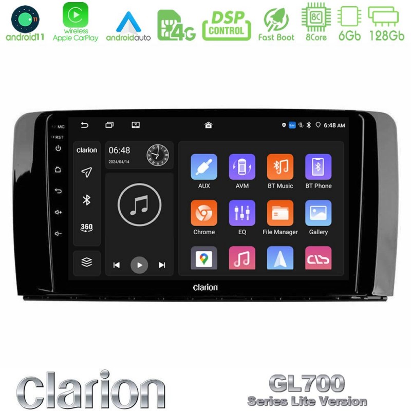 Clarion GL700 Lite Series 8Core Android11 6+128GB Mercedes R Class Navigation Multimedia Tablet 9