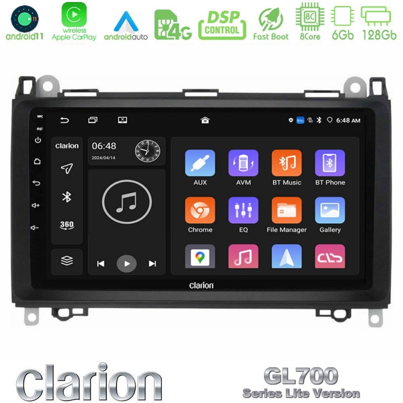 Clarion GL700 Lite Series 8Core Android11 6+128GB Mercedes A/B/Vito/Sprinter Class Navigation Multimedia Tablet 9