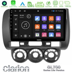 Clarion GL700 Lite Series 8Core Android11 6+128GB Honda Jazz 2002-2008 (Manual A/C) Navigation Multimedia Tablet 9