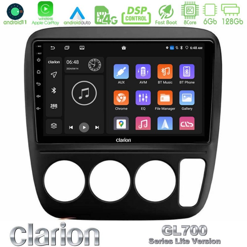 Clarion GL700 Lite Series 8Core Android11 6+128GB Honda CRV 1997-2001 Navigation Multimedia Tablet 9