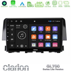 Clarion GL700 Lite Series 8Core Android11 6+128GB Honda Civic 2016-2020 Navigation Multimedia Tablet 9