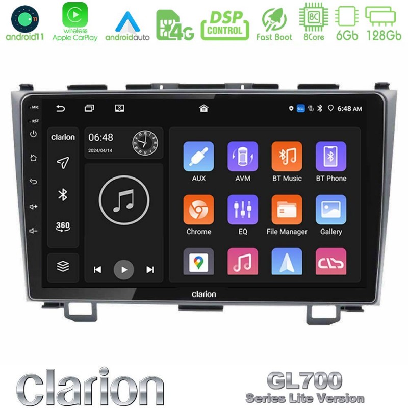 Clarion GL700 Lite Series 8Core Android11 6+128GB Honda CRV Navigation Multimedia Tablet 9