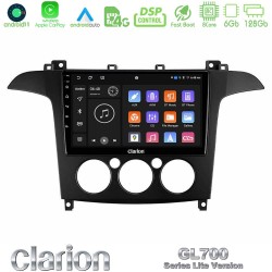 Clarion GL700 Lite Series 8Core Android11 6+128GB Ford S-Max 2006-2008 (manual A/C) Navigation Multimedia Tablet 9