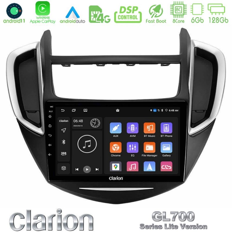 Clarion GL700 Lite Series 8Core Android11 6+128GB Chevrolet Trax 2013-2020 Navigation Multimedia Tablet 9