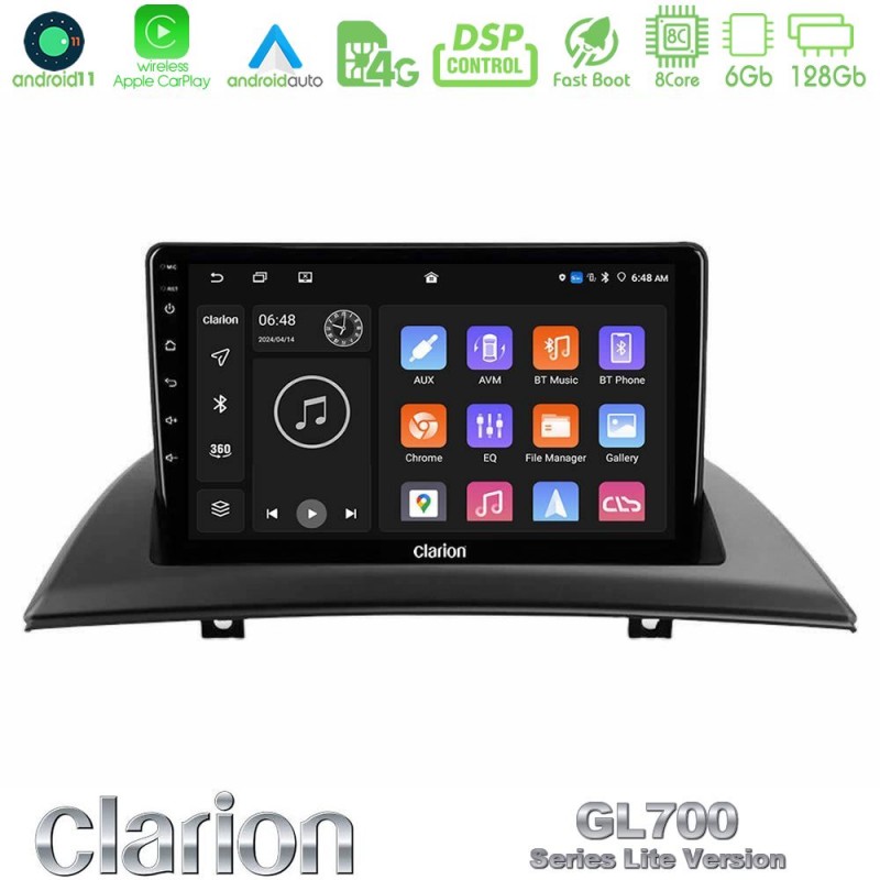 Clarion GL700 Lite Series 8Core Android11 6+128GB BMW E83 Navigation Multimedia Tablet 9