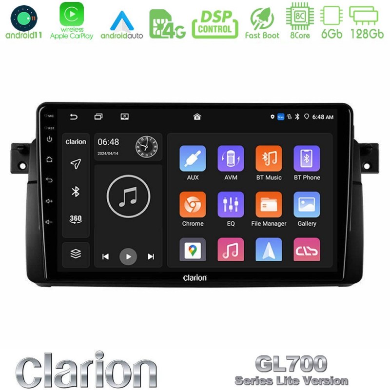 Clarion GL700 Lite Series 8Core Android11 6+128GB BMW E46 Navigation Multimedia Tablet 9