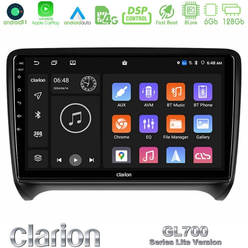 Clarion GL700 Lite Series 8Core Android11 6+128GB Audi TT B7 Navigation Multimedia Tablet 9