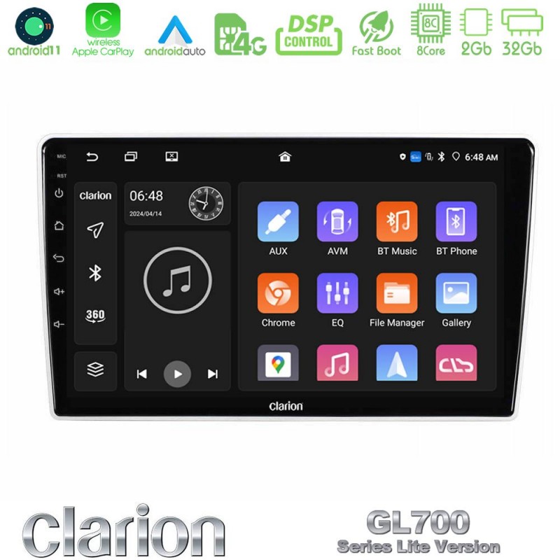 Clarion GL700 Lite Series Kia Sportage 2005-2008 8Core Android11 2+32GB Navigation Multimedia Tablet 9″ Με Carplay & Android Auto Με Carplay & Android Auto