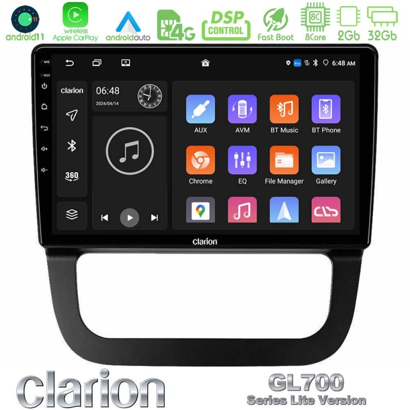 Clarion GL700 Lite Series 8Core Android11 2+32GB VW Jetta Navigation Multimedia Tablet 10