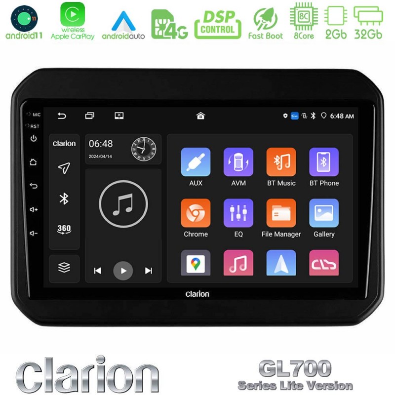 Clarion GL700 Lite Series 8Core Android11 2+32GB Suzuki Ignis Navigation Multimedia Tablet 9