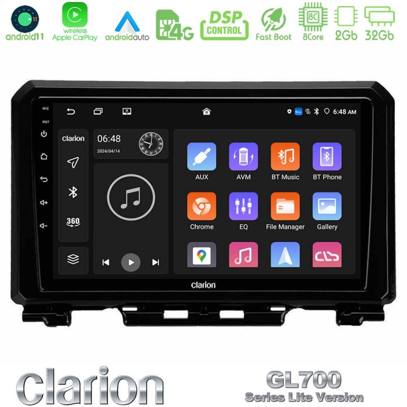 Clarion GL700 Lite Series 8Core Android11 2+32GB Suzuki Jimny 2018-2022 Navigation Multimedia Tablet 9