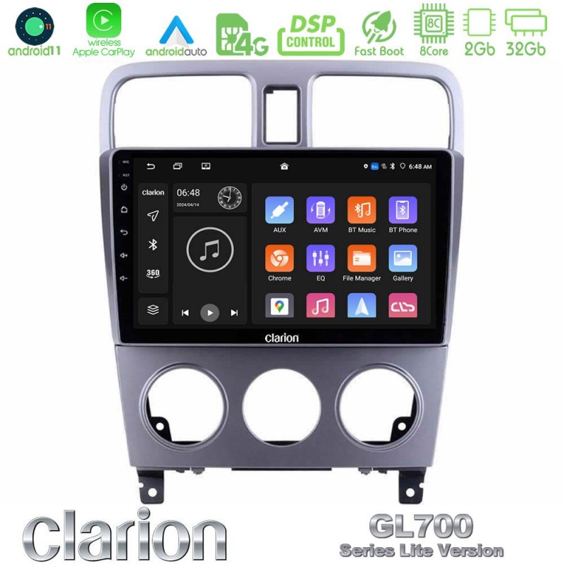 Clarion GL700 Lite Series 8Core Android11 2+32GB Subaru Forester 2003-2007 Navigation Multimedia Tablet 9