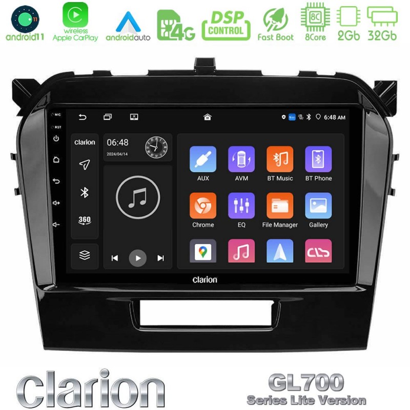 Clarion GL700 Lite Series 8Core Android11 2+32GB Suzuki Vitara 2015-2021 Navigation Multimedia Tablet 9