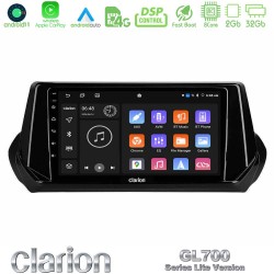 Clarion GL700 Lite Series 8Core Android11 2+32GB Peugeot 208 2019-2023 Navigation Multimedia Tablet 9