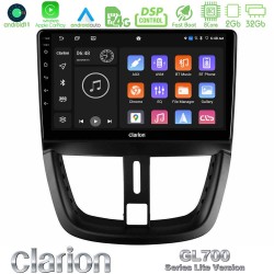 Clarion GL700 Lite Series 8Core Android11 2+32GB Peugeot 207 Navigation Multimedia Tablet 9