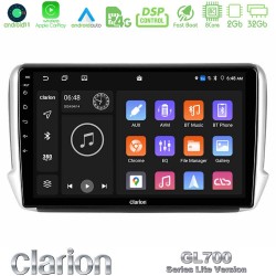 Clarion GL700 Lite Series 8Core Android11 2+32GB Peugeot 208/2008 Navigation Multimedia Tablet 10