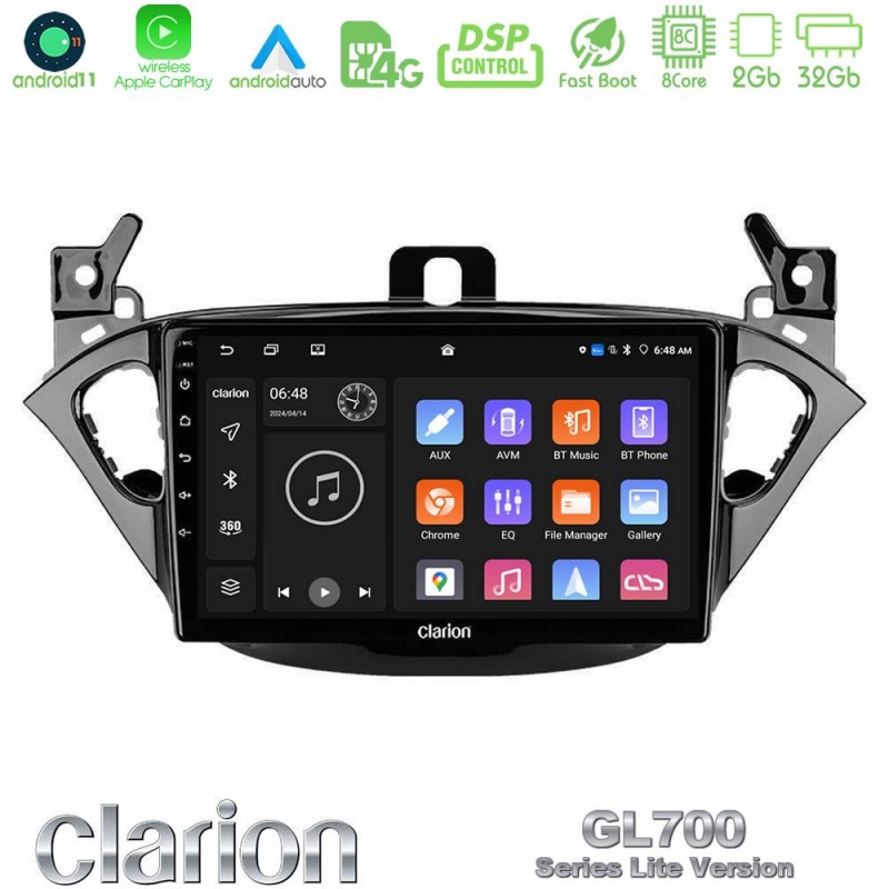 Clarion GL700 Lite Series 8Core Android11 2+32GB Opel Corsa E/Adam Navigation Multimedia Tablet 9