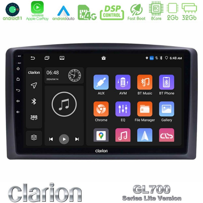 Clarion GL700 Lite Series 8Core Android11 2+32GB Mercedes Vito 2015-2021 Navigation Multimedia Tablet 10