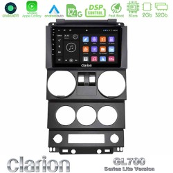 Clarion GL700 Lite Series 8Core Android11 2+32GB Jeep Wrangler 2Door 2008-2010 Navigation Multimedia Tablet 9