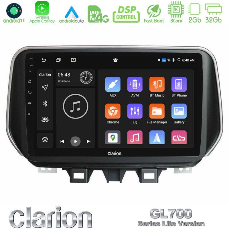 Clarion GL700 Lite Series 8Core Android11 2+32GB Hyundai ix35 Navigation Multimedia Tablet 10