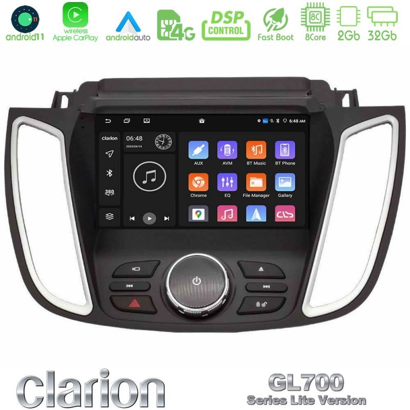 Clarion GL700 Lite Series 8Core Android11 2+32GB Ford Kuga/C-Max 2013-2019 Navigation Multimedia Tablet 9