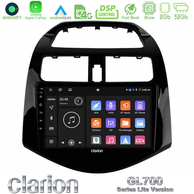 Clarion GL700 Lite Series 8Core Android11 2+32GB Chevrolet Spark 2009-2015 Navigation Multimedia Tablet 9