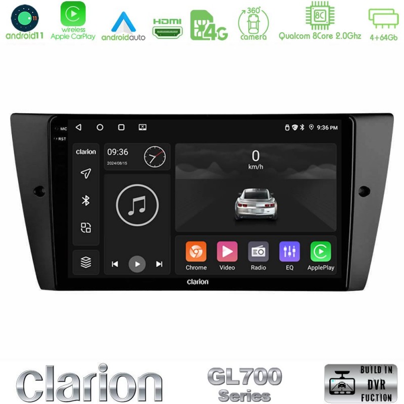 Clarion GL700 Series 8Core Android13 4+64GB BMW 3 Series 2006-2011 Navigation Multimedia Tablet 9