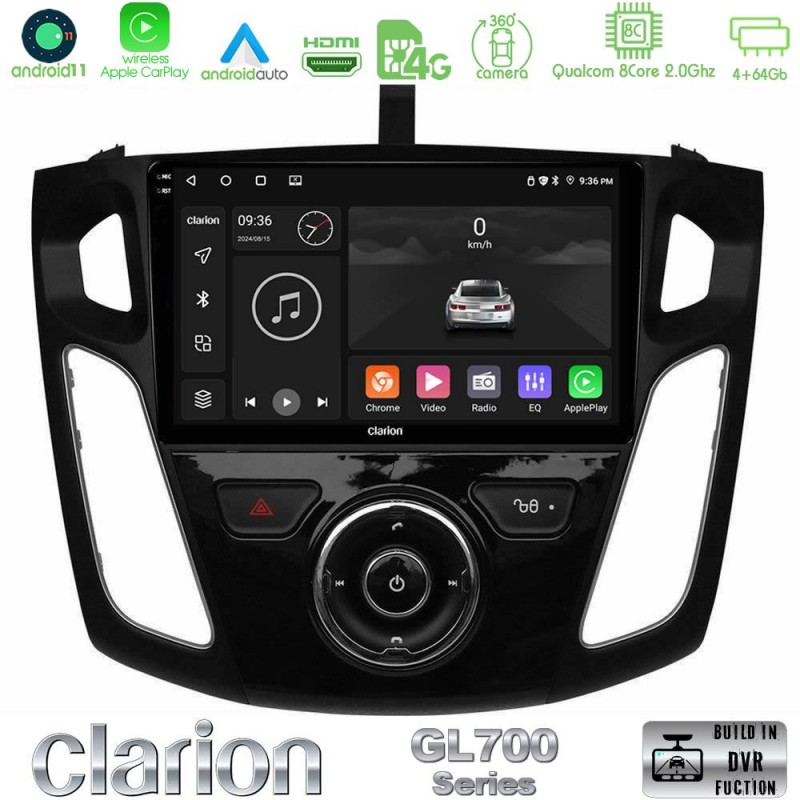 Clarion GL700 Series 8Core Android13 4+64GB Ford Focus 2012-2018 Navigation Multimedia Tablet 9