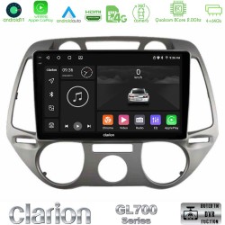 Clarion GL700 Series 8Core Android13 4+64GB Hyundai i20 2009-2012 Manual A/C Navigation Multimedia Tablet 9